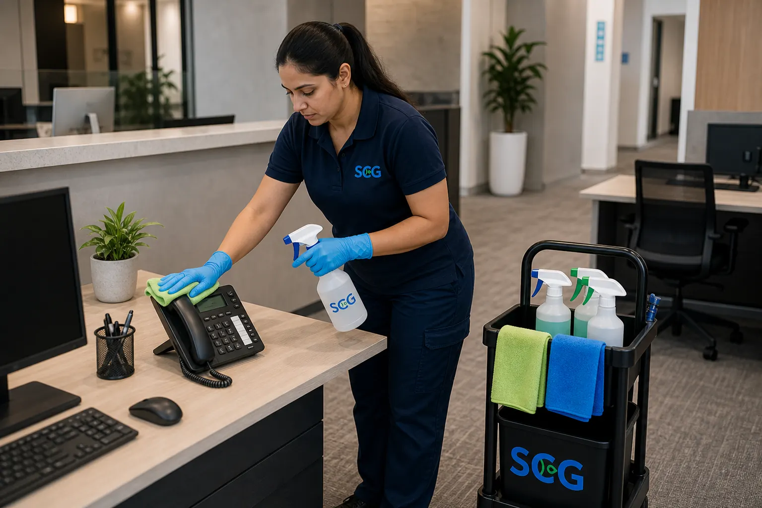 Sydney Clean Group cleaning team at work in a Newcastle office